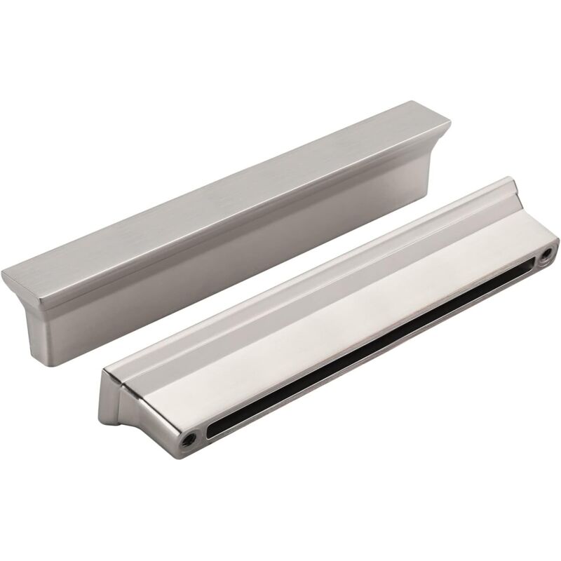 Set Mit 20 Silbernen Schrankgriffen Für Küchen- Und Badezimmermöbel, 128 Mm Lochabstand