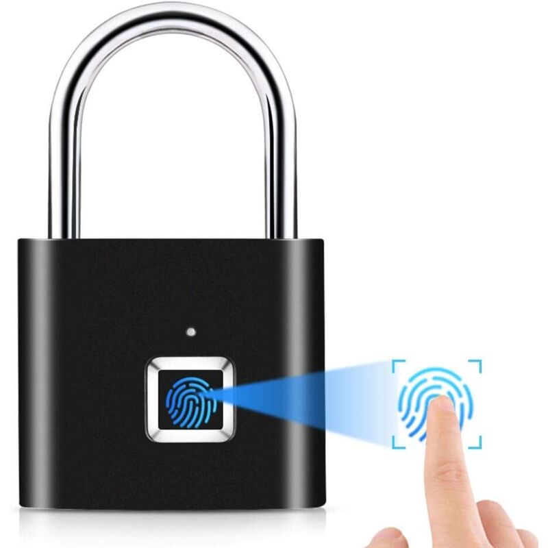 Intelligentes Fingerabdruck-vorhängeschloss, Zahlenschloss, Metallschloss Mit Fingerabdrucksensor, Usb-ladefunktion, Diebstahlschutz Für Zuhause – Senioren – Fei Yu