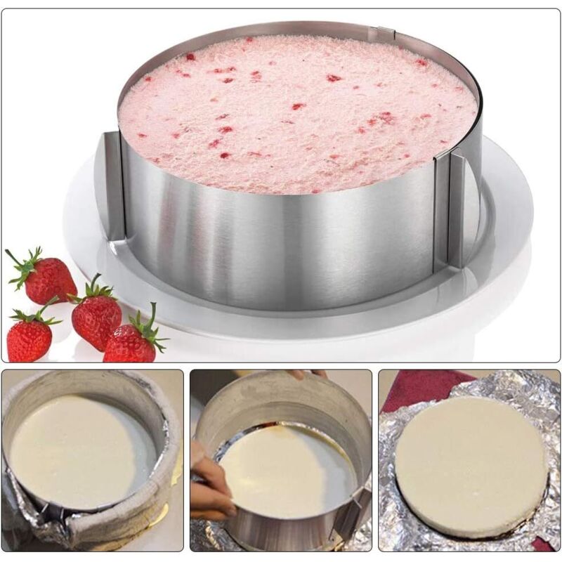 Kuchenring, Edelstahlschaum, Verstellbarer Kuchenring Aus Edelstahl, Edelstahlrahmen, Backformen, Geeignet Zum Backen Von Kuchen - Fei Yu