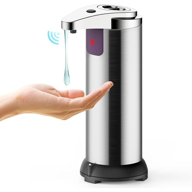 Automatischer Seifenspender, 250 Ml, Edelstahl, Mit Infrarot-bewegungssensor, Wasserdichtem Sockel Und Einstellbarem Schalter, Für Badezimmer, Küchen, Hotels Und Schlafzimmer – Fei Yu