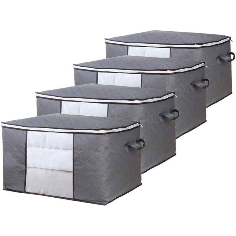 Kleideraufbewahrungsbeutel-set, 4er-set, Große, Vliesstofffarbene Aufbewahrungsbeutel Mit Griff Für Unter Das Bett, Geeignet Für Bettdecken, Kleidung, Decken, Kissen Und Spielzeug, 60 X 40 X 35 Cm, Gr