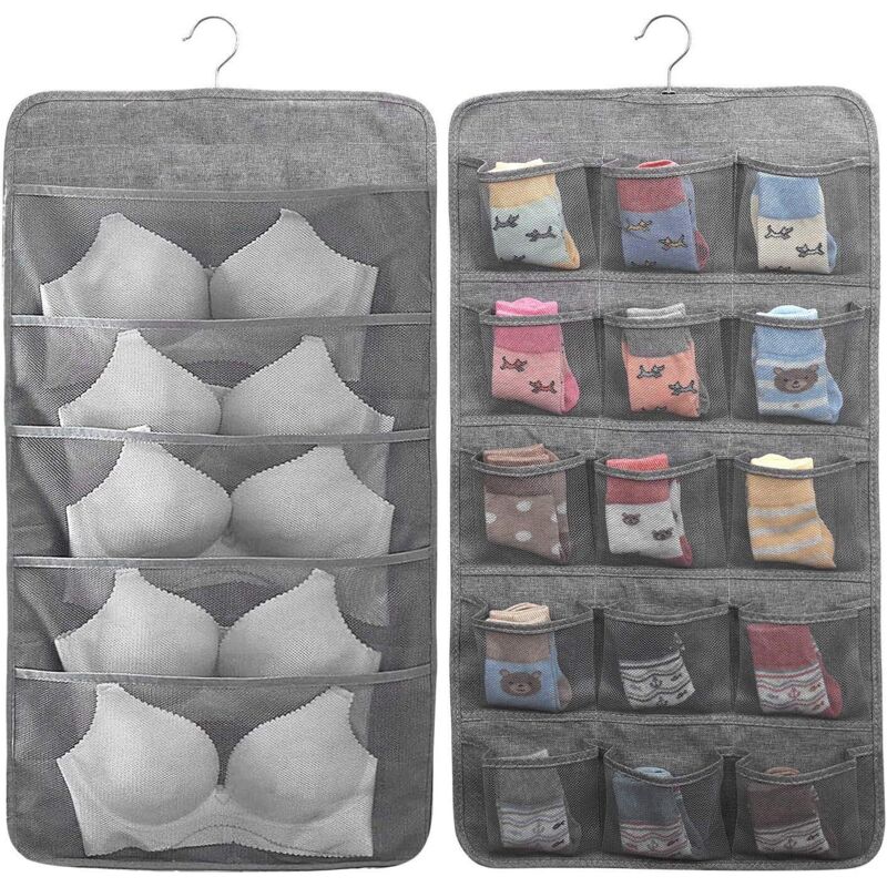 Hängender Aufbewahrungsorganizer Für Socken, Unterwäsche, Bhs, Krawatten, Kleiderbügelregale, Türablage Mit 20 Fächern – Fei Yu