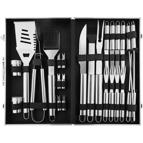 Set Mit 26 Griffen Für Edelstahlgrills Mit Tragbarer Aluminiumhalterung Für Reisen, Camping, Picknicks Usw., Farbig Beschichtet