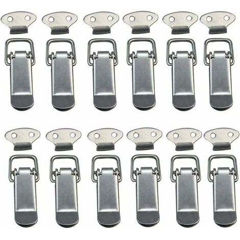 Set Mit 12 Edelstahl-federverschlüssen Für Schränke, Kisten, Schubladen Und Kleiderschränke