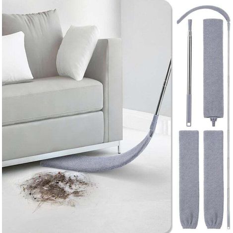 Ulisem Einziehbarer Staubsauger, Ausziehbarer Flachstaubwedel Und Zwei Mikrofaserbezüge, Einziehbarer Staubsauger Zum Staubsaugen Unter Sofas, Kleiderschränken Oder