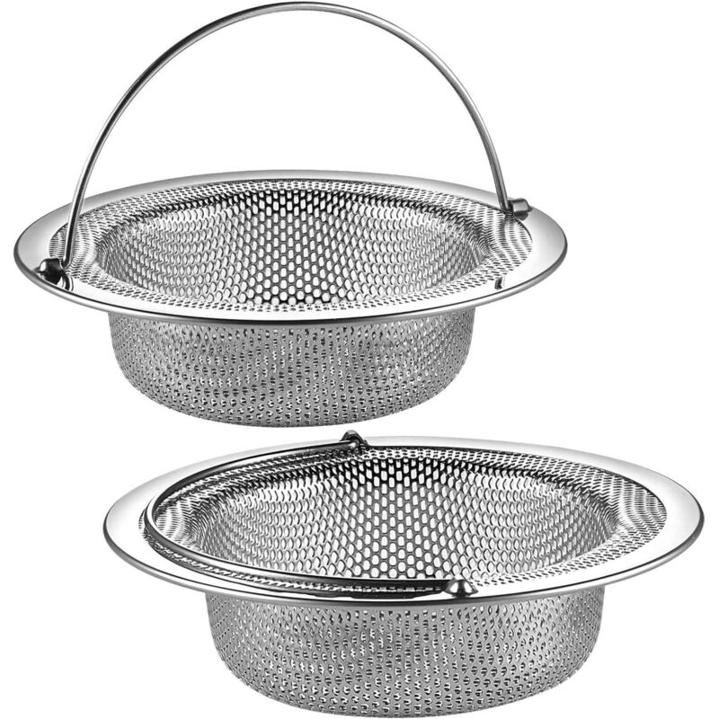 Edelstahl-spülbeckensieb – Für Küchenspülen Und Abflüsse, Verstopfungsschutz – 2er-pack – 13,5 X 13,5 X 5 Cm