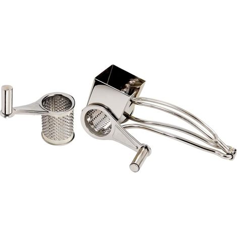 Käsemühle – Edelstahlreibe – 2 Trommeln – Für Parmesan Und Gruyère – Profiqualität – Silber – 25 X 11,5 X 10,5 Cm