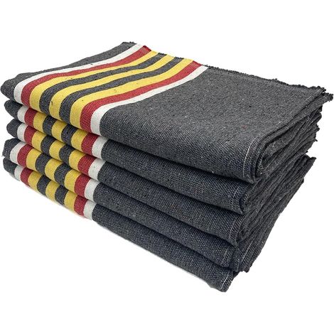 5er-set Umzugsdecken/möbelschutzdecken – Dickes Recyclinggewebe (410 G/m²) – Für Transport Und Aufbewahrung Von Haustieren – Grau – 150 X 200 Cm