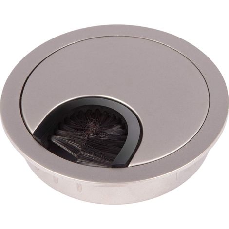 Stück – Kabeldurchführungen – Metall – Matte Edelstahloptik – Mit Staubdichtung – Für Büro Und Möbel – Silber – 76 X 15 Cm