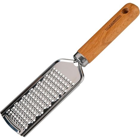 Käsereibe – Zestenreibe – Edelstahl Und Holz – Für Parmesan Und Zitruskäse – Italienische Küche – Natur – 22,5 X 5,6 X 1,8 Cm