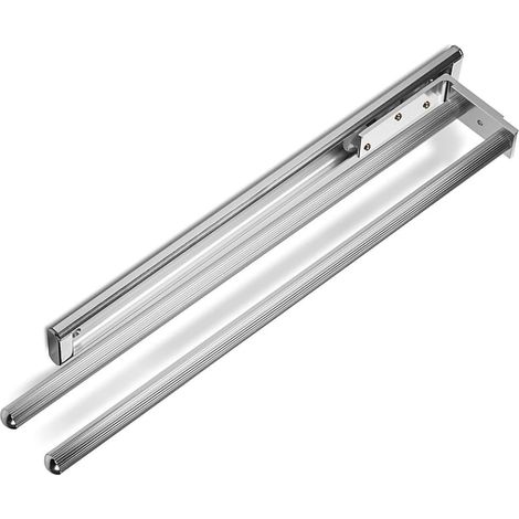 Handtuchhalter – Aluminium – Ausziehbar Und Schwenkbar – Für Bad Oder Küche – Chrom Poliert – 45 X 73 Cm