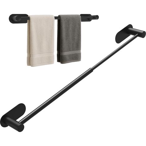 Handtuchhalter – Edelstahl – Ausziehbar 37 X 57,5 Cm – Kein Bohren Erforderlich – Selbstklebend – Für Bad Und Küche – Silber