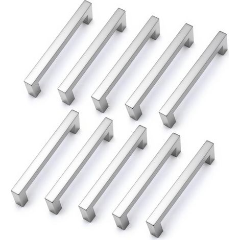10er-set Möbelgriffe – Schubladengriffe – Korrosionsbeständiger Edelstahl 304, Ergonomisches Design Für Küche Und Schrank, Silber, 128 Mm