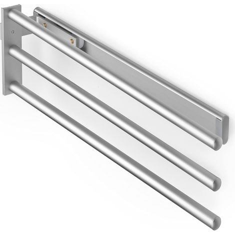 Ausziehbarer Handtuchhalter, 3 Um 90° Schwenkbare Arme, Matt Eloxiertes Aluminium, Küche Und Bad