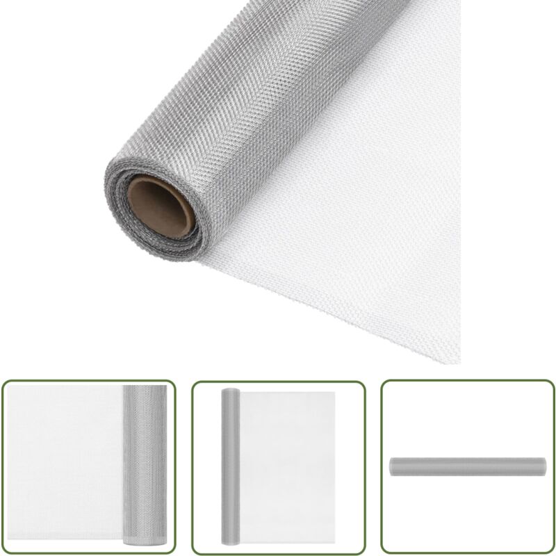 The Living Store Aluminium-fliegengitter 60 X 1000 Cm Silber – Aluminiumgewebe – Aluminiumgitter – Aluminiumzaun – Tür-moskitonetz – Fenster-moskitonetz