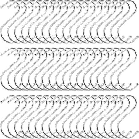 100 S-haken – Edelstahl – Robuster Und Rutschfester Aufhängehaken – Für Küche, Bad, Garten – Silber – 7,2 Cm