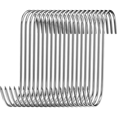 20er-packung – Metzgerhaken – Edelstahl – Aufhängehaken Für Fleisch Und Fisch – Rostbeständig – Für Küche Und Gewerbe – Silber – 15 X 0,3 Cm