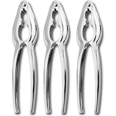 3-teiliges Set – Nussknacker, Hummerknacker, Meeresfrüchte-werkzeug – Zinklegierung – Für Gastronomie Und Haushalt – Silber – 15,1 Cm
