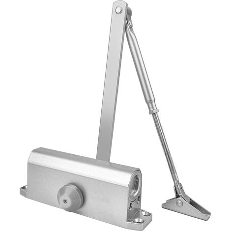 Hochleistungs-türschließer (silbernes Aluminium) — Federbelasteter Hydraulischer Türschließer Mit Einstellbarer Geschwindigkeit Und Schließkraft, Für Innen- Und Außentüren (silber)