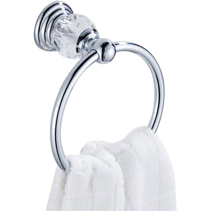 Handtuchring Aus Kristall, Handtuchring Fürs Badezimmer, Wandmontage (silber)