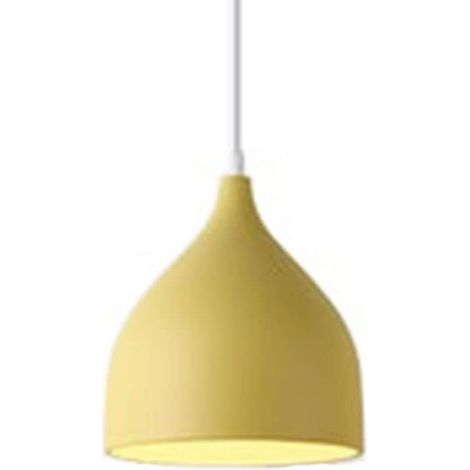Nordisch-grauer Pendelleuchtenschirm – Minimalistische 20 Cm Hängeleuchte Mit Einem Kopf Für Kücheninsel, Kaffeebar, Esszimmer Und Flur (gelb)