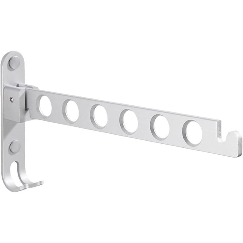 Wandhängender Wäscheständer, Um 90° Drehbar Und Klappbar, 6 Löcher, Silberfarben