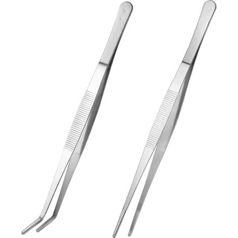 Csparcv Set Mit 2 Edelstahlpinzetten (silber)