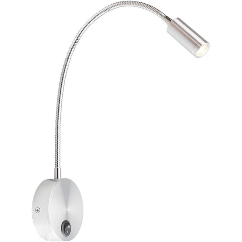 3-watt-wandleselampe, Schreibtischlampe Aus Aluminium Mit Verstellbarem Und Flexiblem Hals (silber)