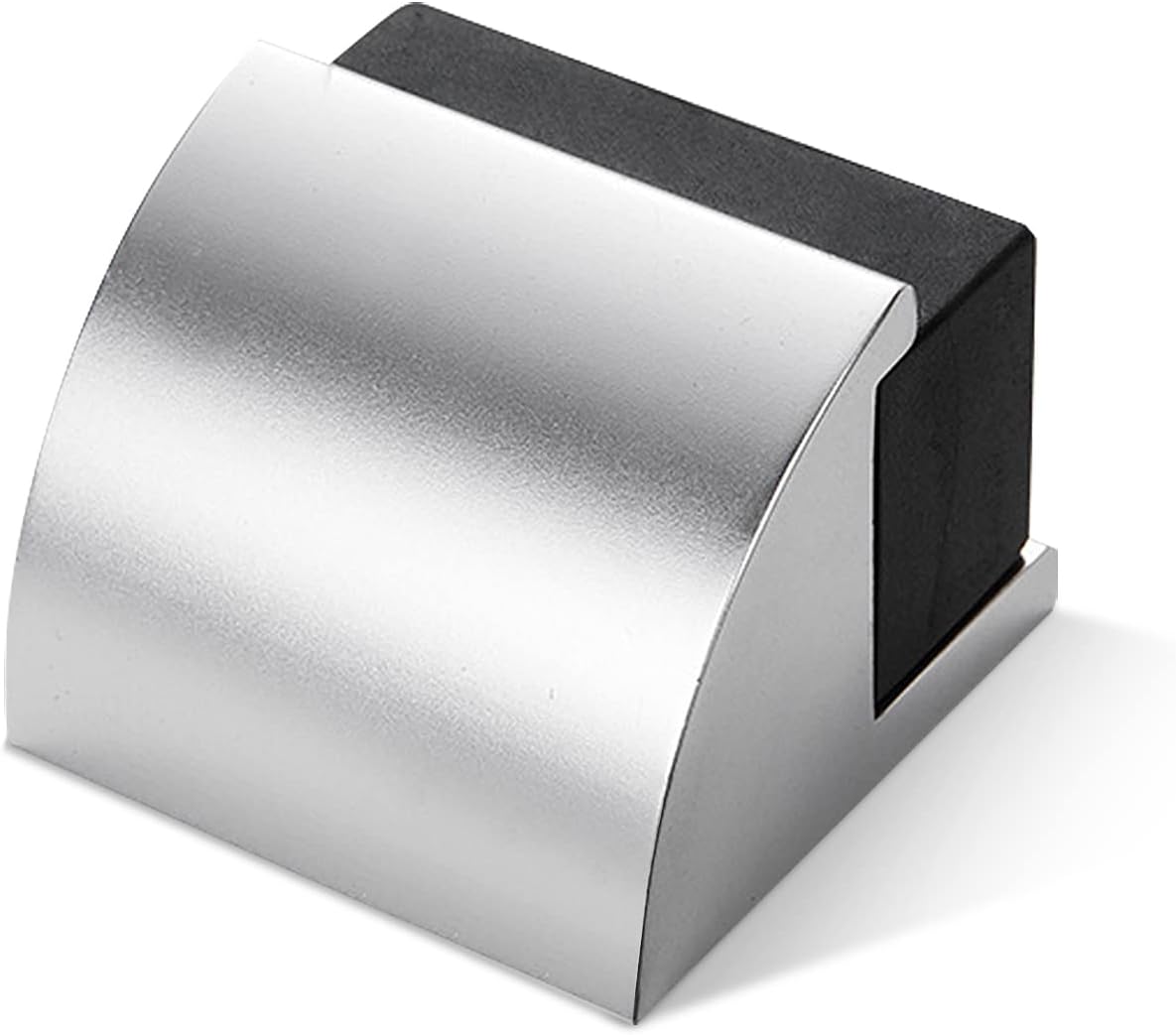 Türstopper, Freistehender Türstopper, Schwarzer Gummitürstopper, Moderner Türstopper In Chrom Und Silber, Massiver Metalltürstopper, Wandschutzvorrichtung Mit Polster
