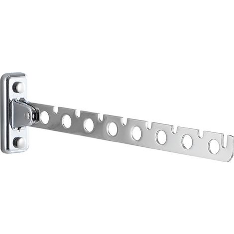 Set Mit 1 Faltbarem Wand-wäscheständer Aus Edelstahl - Wandhalterung Für Kleidung Und Bettwäsche - Ideal Für Schlafzimmer, Wohnzimmer, Balkon (silber, 8 Löcher)