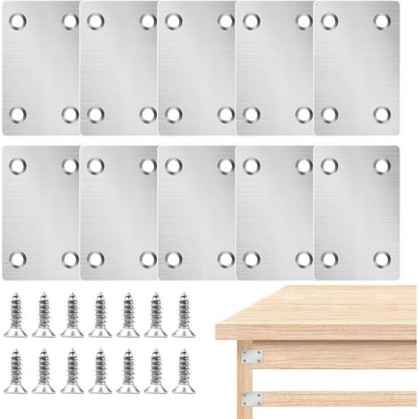 10 Stück Flachverbinder, Flache Gerade Befestigungsplatten, Perforierte Edelstahl-befestigungswinkelplatten Zum Verbinden, Befestigen Und Reparieren Von Möbeln
