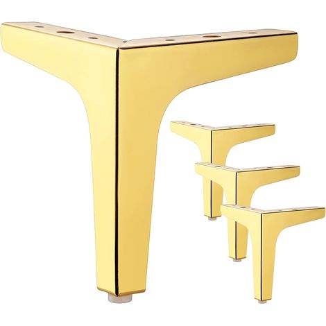Ein Set Aus 4 Silberfarbenen (goldfarbenen) Metall-möbelfüßen Mit Einer Länge Von 15 Cm, Geeignet Für Schränke, Sofas, Couchtische, Tv-ständer Und Andere Möbel.