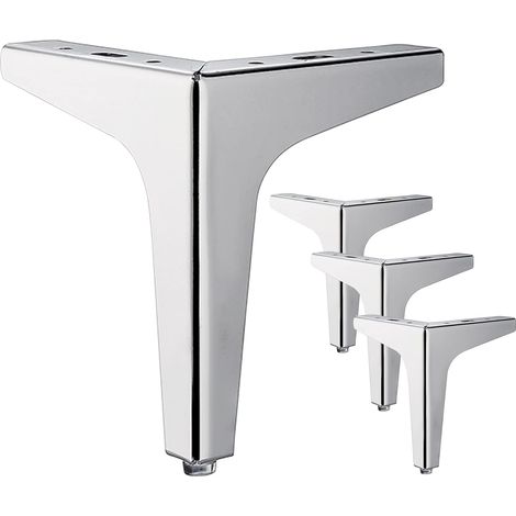 Ein Set Aus 4 Silberfarbenen Metall-möbelfüßen, 15 Cm, Geeignet Für Schränke, Sofas, Couchtische, Tv-ständer Und Andere Möbel.