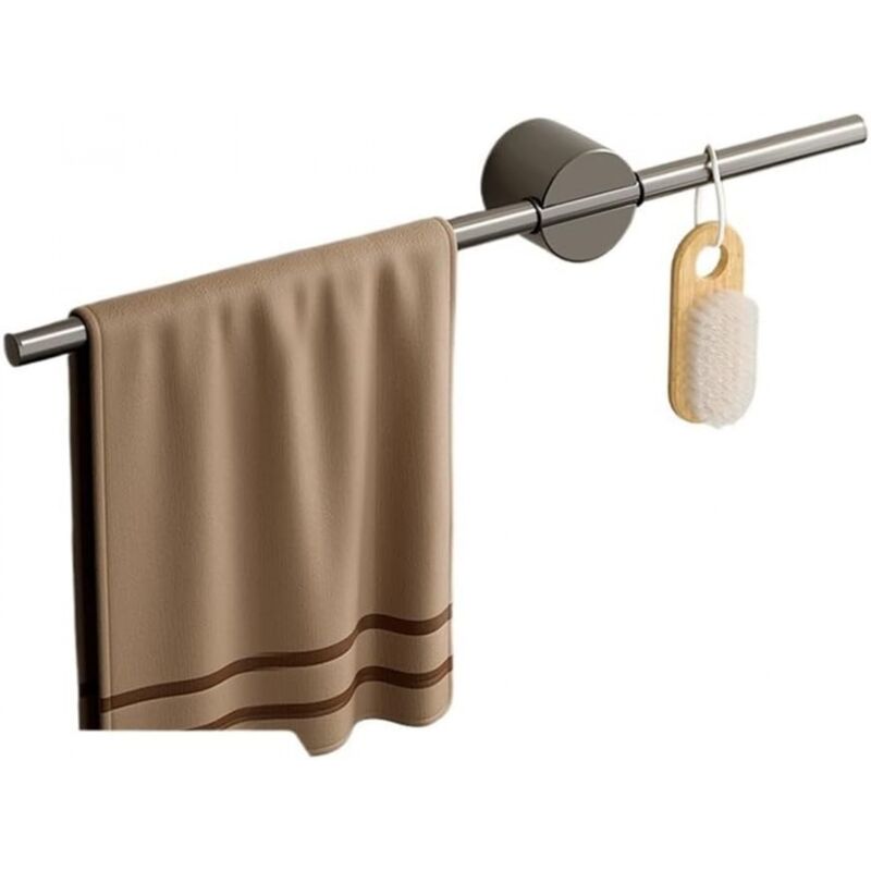 Handtuchhalter Für Badezimmer, Ohne Bohren, Aluminiumlegierung, Einstöckig (grau, 40 Cm)