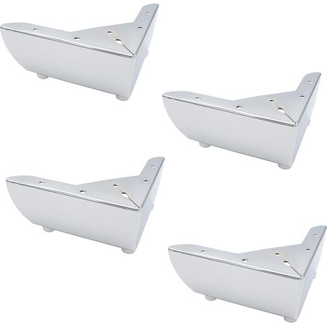 Diy-küchenmöbelfüße (55 Mm): Stabile Metallfüße Für Couchtische, Schränke, Betten, Sofas, Schreibtische Und Stühle, Silberfarben, Geräuscharm Und Rutschfest, 4er-set