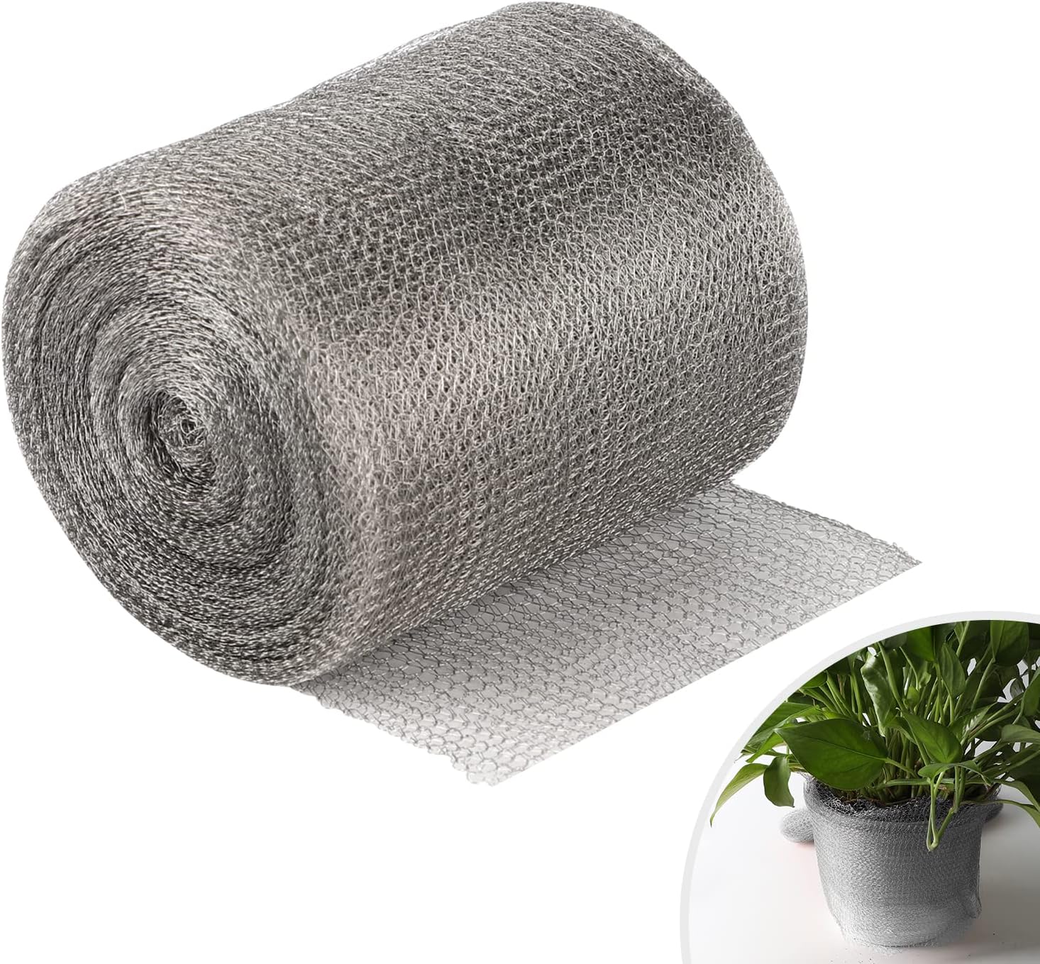 Doppellagiges Edelstahlgewebe, Füllt Löcher Und Risse, Schutzbarriere Für Gartenpflanzen, 12,7 Cm X 10 M