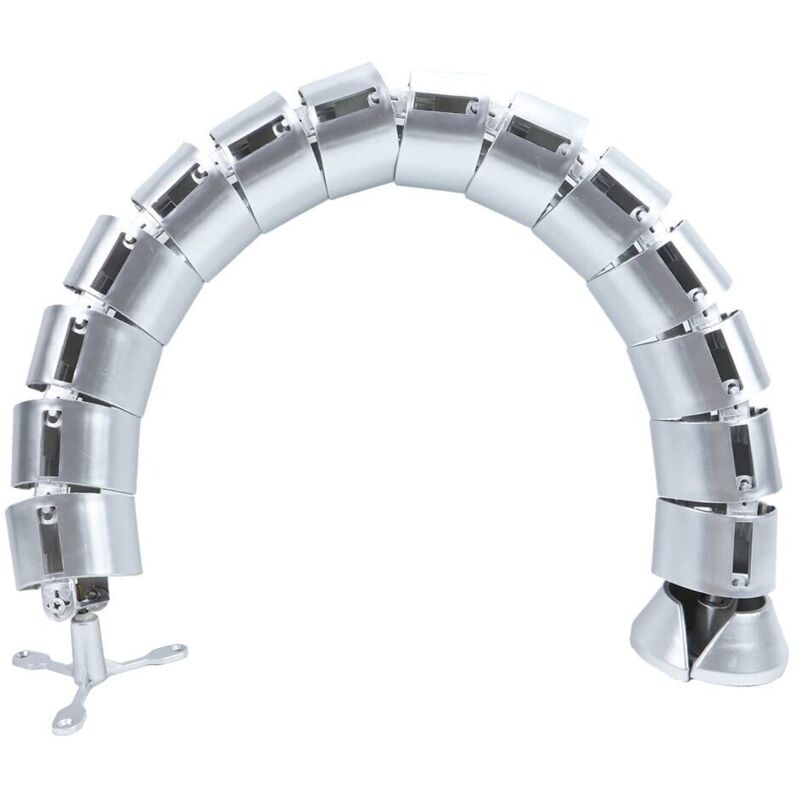 Kabelmanagement-set, Flexibler Und Verstellbarer Kabelorganizer Für Den Schreibtisch, Silber, 1 Stück (rund, 76 Cm)