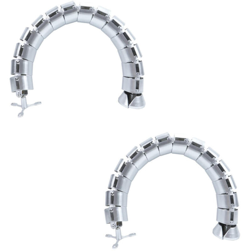 Kabelmanagement-set, Flexibler Und Verstellbarer Kabelorganizer Für Den Schreibtisch, Silber, 2 Stück (rund, 76 Cm)