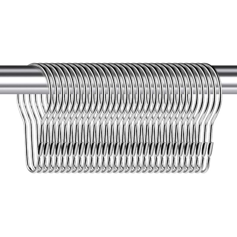 Set Mit 30 Duschvorhangringen Aus Metall Für Bad, Schlafzimmer Und Küche, Silberfarben