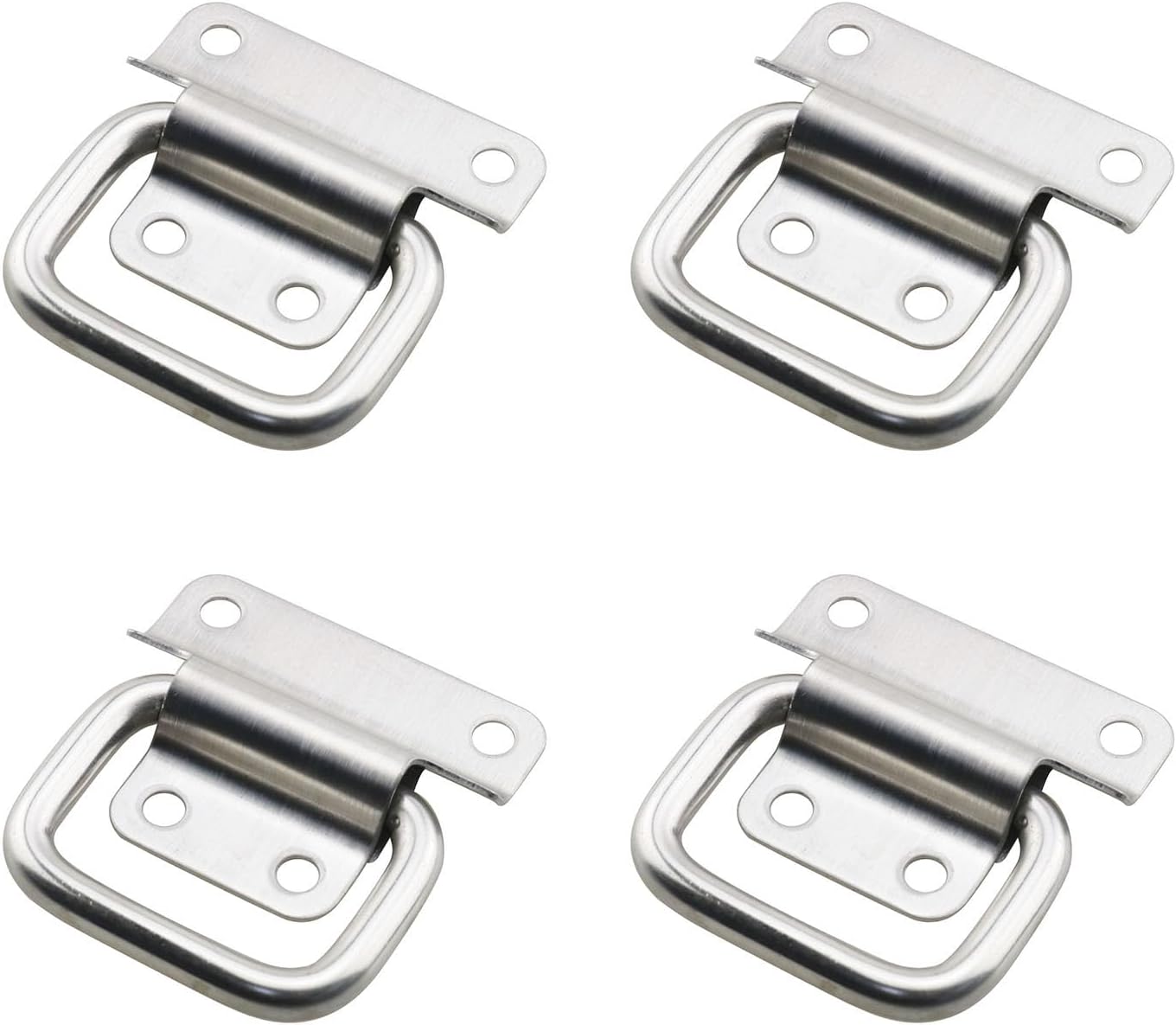 Klappbarer Edelstahlgriff, Kistengriff, Werkzeugkastengriff, Silber, 4 Stück (klein)