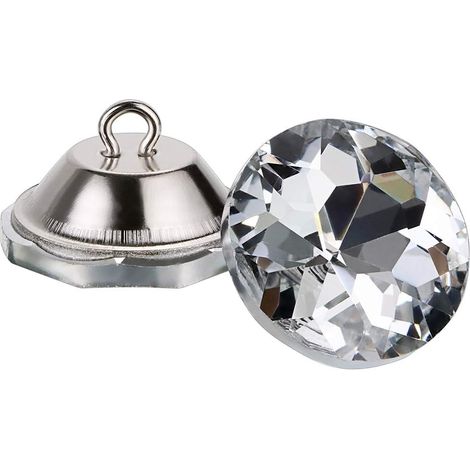 50 Durchsichtige Kristallknöpfe, 25 Mm Diamantgeschliffen, Mit Ringen, Geeignet Für Bastel- Und Dekorationszwecke Wie Nähen, Sofaquilten Und Polstern Von Kopfteilen.