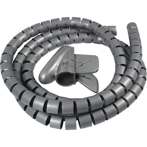Spiralkabelschutzschlauch 16 Mm, Grauer Flexibler Pe-schlauch, Schutz Für Elektrische Kabel, Kabelorganisation Für Haus Und Auto