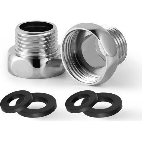 2er-set – Reduzieradapter – Duschschlauchanschluss – Verchromtes Messing, G3/4 Innengewinde Auf G1/2 Außengewinde – Wasserdicht Mit Dichtung – Für Den Innen- Und Außenbereich – Silber – 25 X 20 Mm