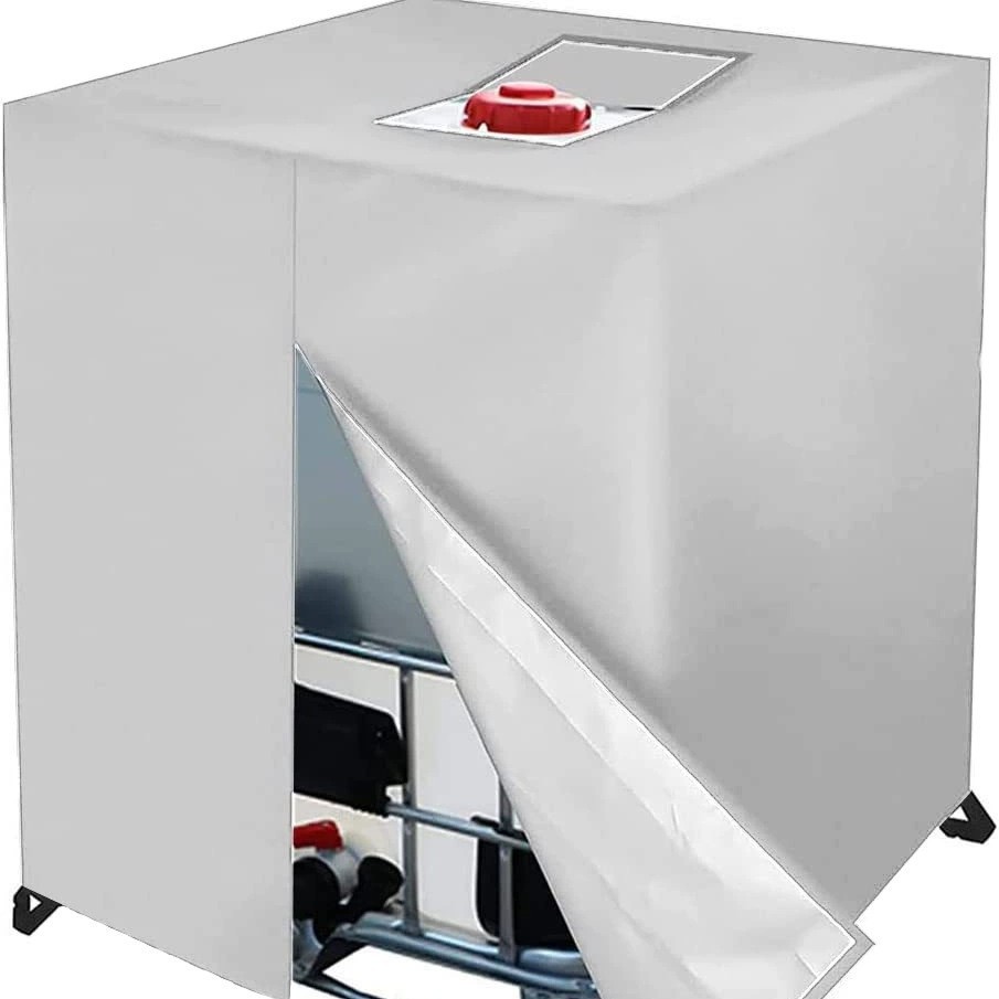 1000-liter-tankabdeckung, Sonnenschutzabdeckung Für Ibc-regenwassertanks, Staubdicht Und Uv-beständig, 116 X 100 X 120 Cm, Silber