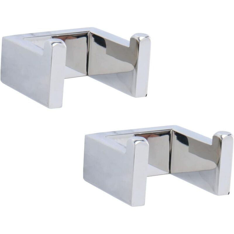 Handtuchhaken, Edelstahl-wandhaken, Quadratisch, 7 X 6,1 X 4 Cm (2 Stück, Glänzend)