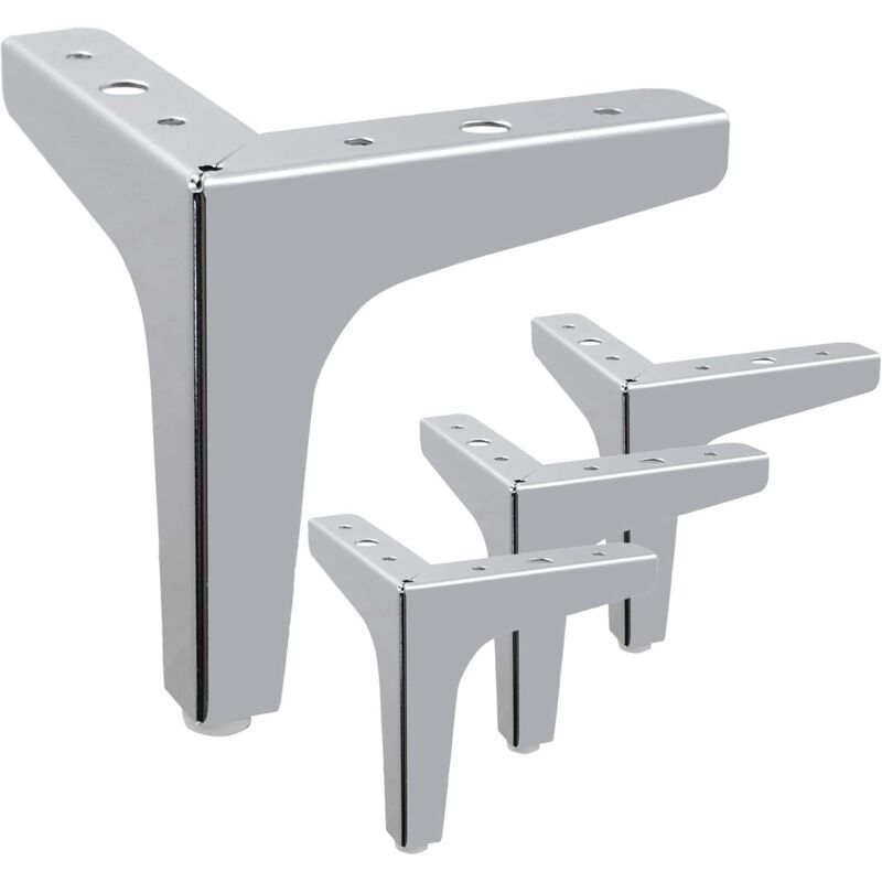 Moderne Möbelfüße, Ersatzmöbelfüße, 13 Cm Hoch, 4er-set (silber)