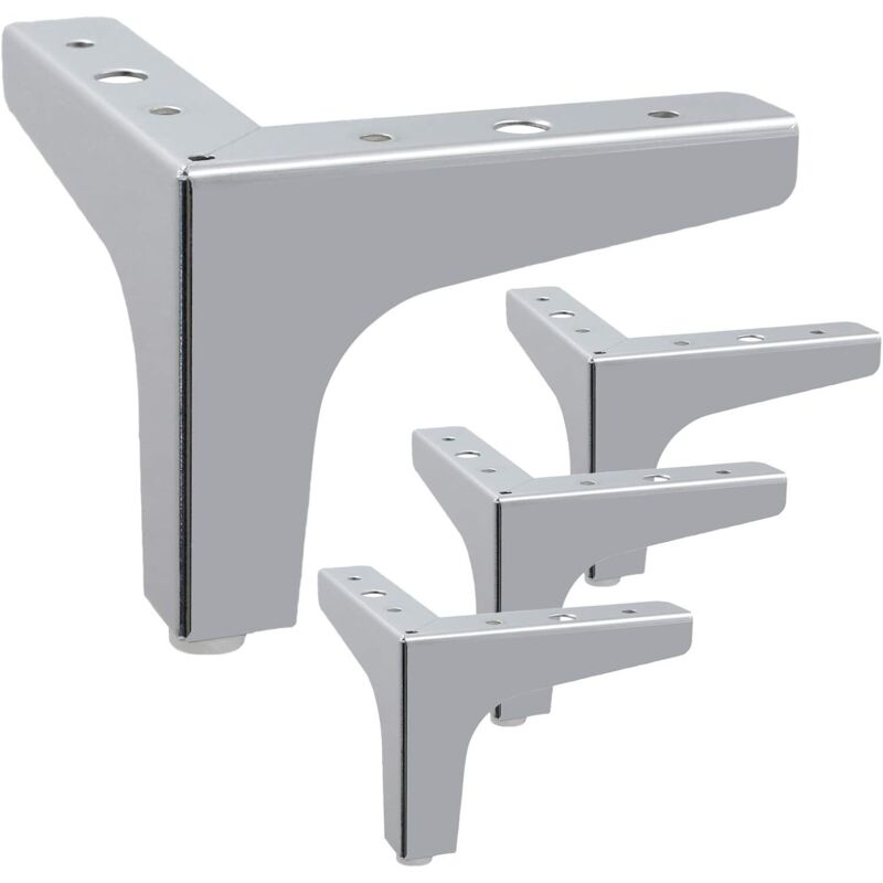 Moderne Möbelfüße, Ersatzmöbelfüße, 10 Cm Hoch, 4er-set (silber)