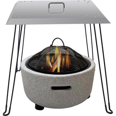 Quadratische Brennerabdeckung Für Feuerstellen Im Freien, 61 X 61 X 61 Cm. Hitzeschutz Nach Unten Und Außen Gerichtet, Edelstahl Mit Tragegriff.