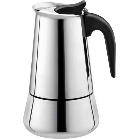 Ulisem Espressomaschine, Herdkanne, Espressokanne, Italienisches Design, 100 Ml, Edelstahl