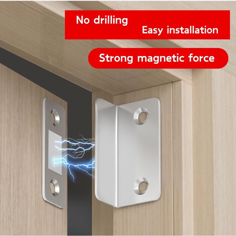 Set Mit 2 Magnetischen Türschlössern – Starke Und Unsichtbare Haftung, Einfache Montage, Einfache Demontage – Ideal Für Schränke Und Türverkleidungen
